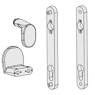 LOCINOX 3006HOLD-PAD Gate Handle Set With Fixed And Rotating Action