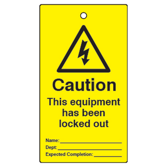 ASEC Lockout Tagout Tags `This Equipment Has Been Locked Out` Pack of 10