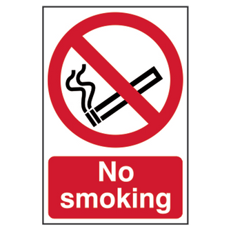 ASEC `No Smoking` Sign 200mm x 300mm