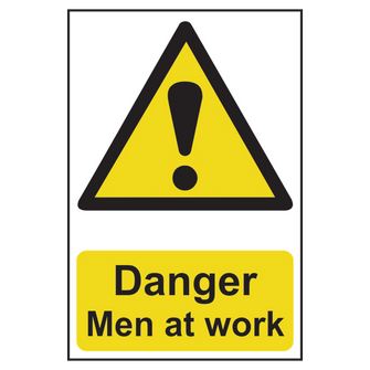 ASEC `Danger: Men at Work` Sign 200mm x 300mm