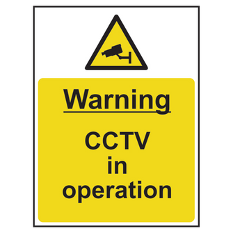 ASEC `Warning: CCTV In Operation` Sign 300mm x 400mm
