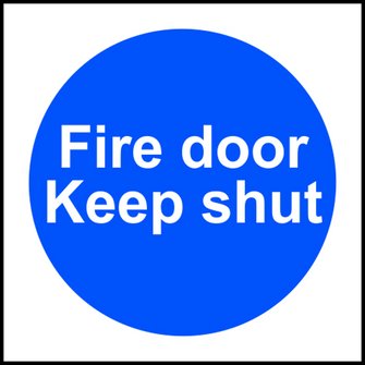 ASEC `Fire door Keep shut` Sign 100mm x 100mm