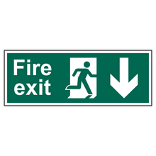 ASEC Fire Exit Arrow Direction Sign 400mm x 150mm