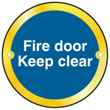 ASEC `Fire door Keep clear` Sign 75mm