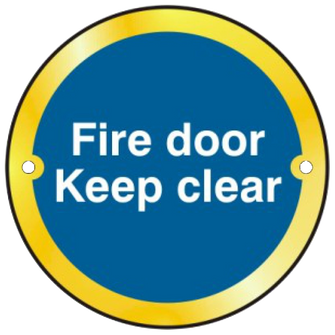 ASEC `Fire door Keep clear` Sign 75mm