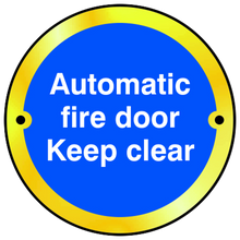 ASEC Sign `Automatic Fire Door Keep Clear` 75mm
