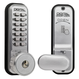 LOCKEY 2435K Series Digital Lock With Key Override & Holdback