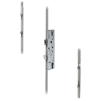 DOORMASTER Universal Lever Operated Latch & Hook - 2 Adjustable Rollers 2 Mushroom (UPVC Door)
