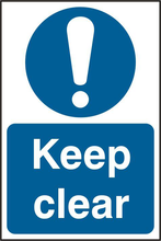 ASEC `Keep Clear` 200mm x 300mm PVC Self Adhesive Sign
