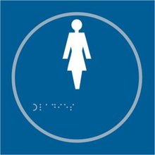 ASEC `Ladies` 150mm x 150mm Taktyle (Braille) Self Adhesive Sign