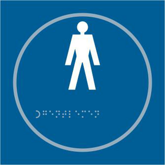 ASEC `Gents` 150mm x 150mm Taktyle (Braille) Self Adhesive Sign