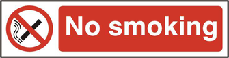 ASEC `No Smoking` 200mm x 50mm PVC Self Adhesive Sign