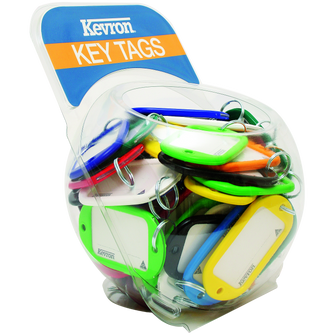 KEVRON ID10 Jumbo Key Tags Counter Tub 60pcs Assorted Colours