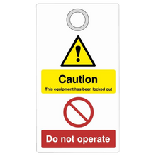 ASEC Double Sided Lockout Tagout Tags `Caution - Do Not Operate`