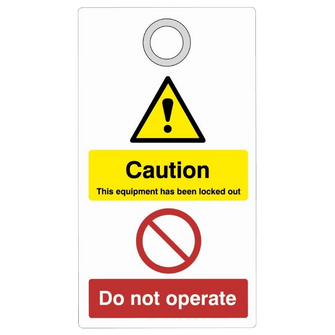 ASEC Double Sided Lockout Tagout Tags `Caution - Do Not Operate`