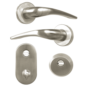 HOOPLY FT09 Lever Handle On Rose & Escutcheon Set with Thumbturn